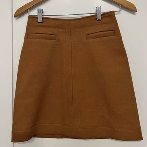 High waisted camel skirt